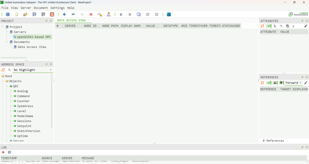 qec-opcua-server-uaexpert-nodes